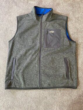 Aftco Reversible Gray & Blue Fleece Vest Full Zip With Chest Pocket Large